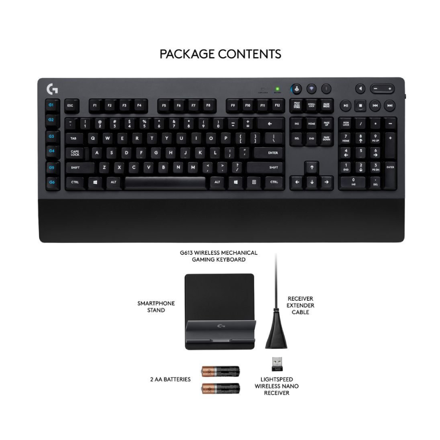 Bàn Phím Cơ Logitech G613 (70-Triệu-Click/Bluetooth/Đen)